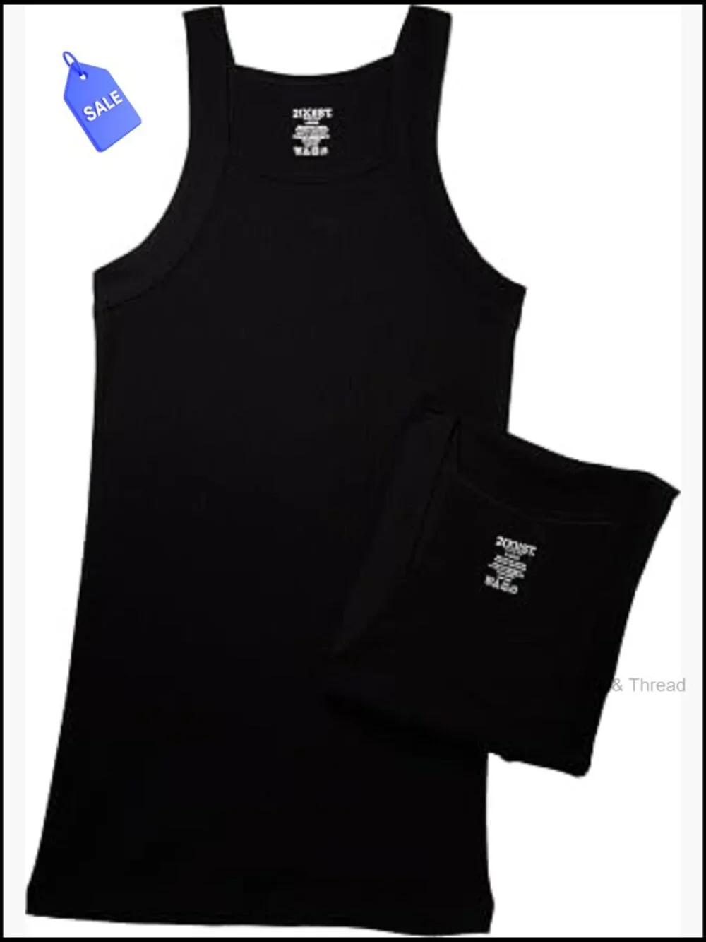 Men's Essential Cotton Square Cut Tank 2-Pack Sleeveless Fitted